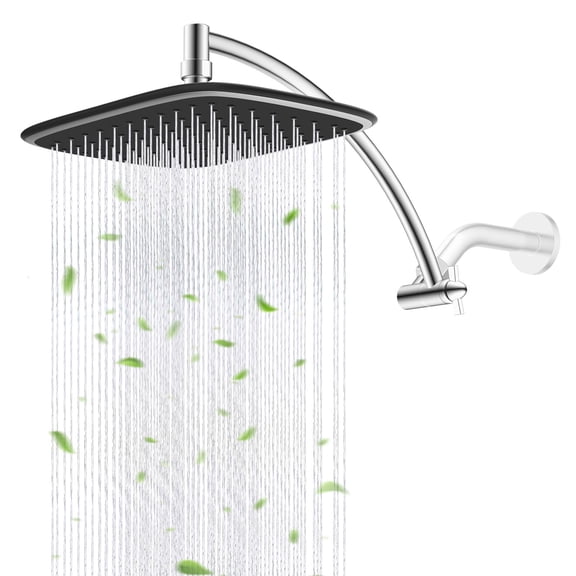 12 Inch Chrome Shower Head with Extension Arm