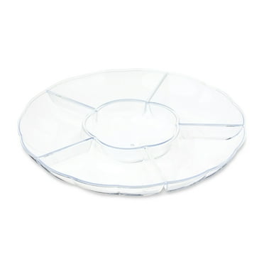 Clear Round Compartment Tray, 12", by Way To Celebrate