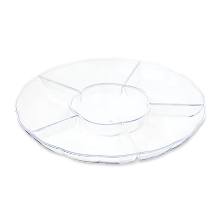 Clear Round Compartment Tray, 12", by Way To Celebrate