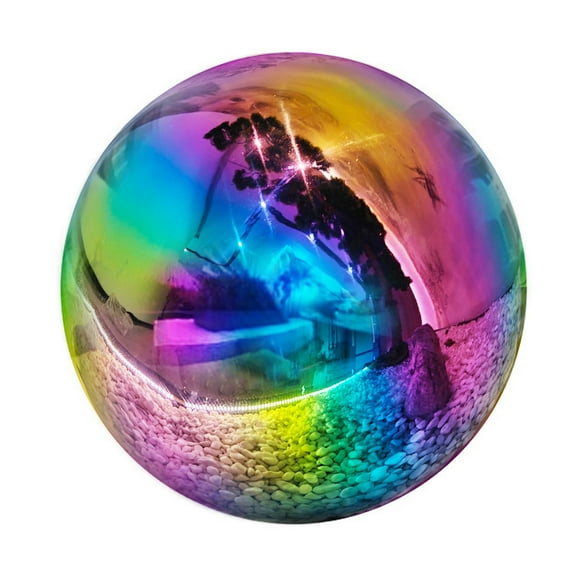 12-Inch Colorful Stainless Steel Gazing Ball – Vibrant Mirror Sphere for Home, Garden, Patio, Outdoor or Indoor Decor