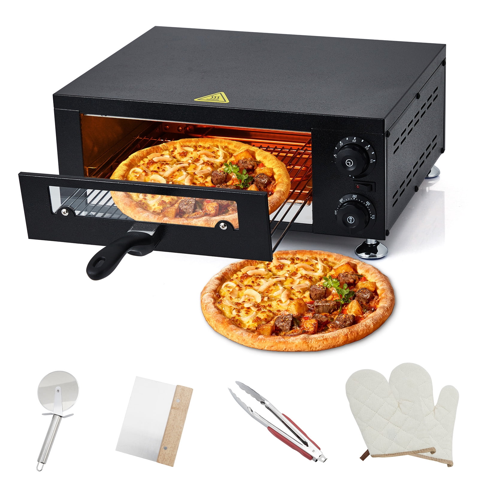 12-Inch Commercial Electric Pizza Oven – 1100W Stainless Steel ...