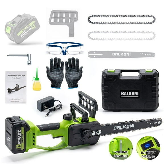 12 Inch Cordless Brushless Electric Chainsaw, 9000RPM High Speed Upgraded Motor, 1*4.0Ah Battery & Auto Oiler,2× Chains, Lightweight Compact Handheld Saw for Tree Trimming, Wood Cutting, Pruning