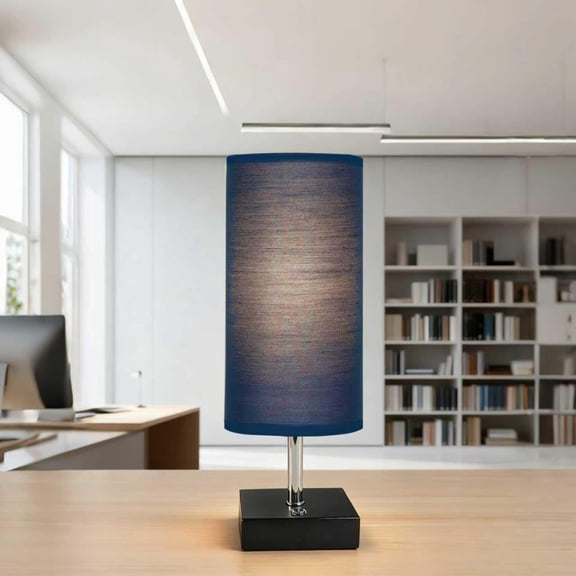 12 Inch Cordless Table LampBlue-Touch Dimmable, Rechargeable, 8 Inch Fabric Shade, Ideal for Bedroom & Living Room
