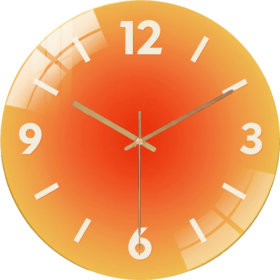 12 Inch A Creative- Gradient Solid Color Tempered Glass Wall Clock, Silent Non-Ticking Timekeeping Wall Clock - Battery-Powered Durable Clock (Batteries Not Included), 30cm