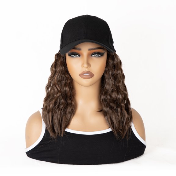 12-Inch Curly Wavy Wig | Natural breathable synthetic fiber bonnet wig, suitable for daily wear