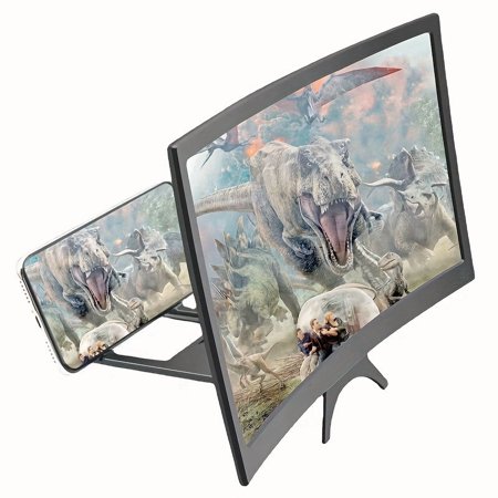 12-Inch Curved HD Mobile Phone Screen Amplifier - 1:1 Isotropic Magnification, Easy to Use And Carry