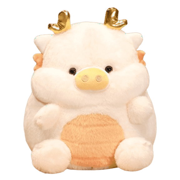 12 Inch Cute Chubby Dragon Pig Plush Toy Soft Cartoon Colorful Pig Doll Birthday Gift for Kids Girls