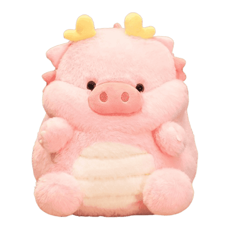 12 Inch Cute Chubby Dragon Pig Plush Toy Soft Cartoon Colorful Pig Doll Birthday Gift for Kids Girls