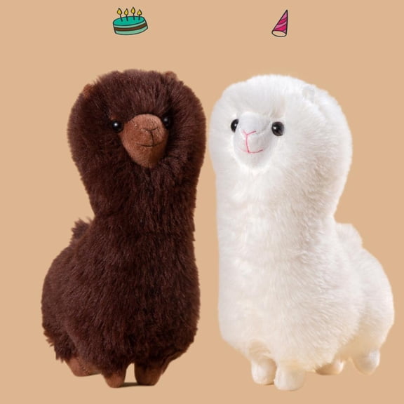 12 Inch Cute & Soft Plush Alpaca Stuffed Toy, Fluffy Huggable Animal Doll With Adorable Expression, Perfect For Snuggling, Bedroom Decor, Birthday Gifts For Family, S And