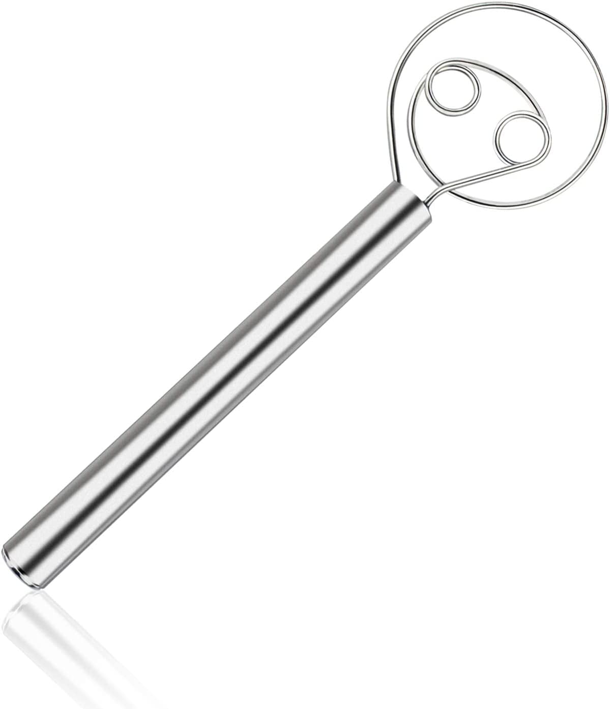 12 Inch Danish Dough Whisk, Rust Proof Stainless Steel Dutch Style Hand