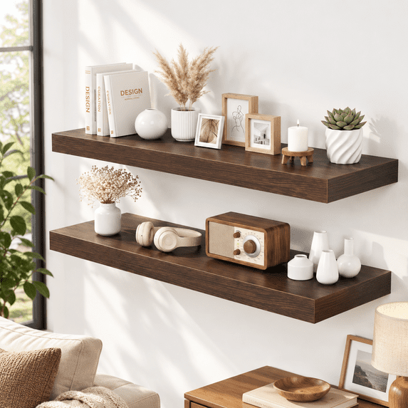 12 Inch Deep Floating Shelves Black 36 Long 2