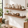 12 Inch Deep Floating Shelves Brown 48 Long 2