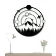 thumbnail image 1 of 12 Inch Diameter  Metal Wall Art Decor Simple Aesthetic Planets and Mountains Wall Sticker for Office/Home Improvement Iron Crafts Artwork, 1 of 6