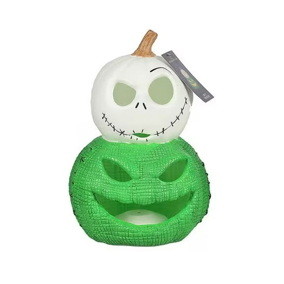 12 Inch Disney The Nightmare Before Christmas Jack Skellington & Oogie Boogie Man LED Light Up Blow Mold Pumpkin