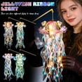 thumbnail image 1 of 12 Inch Diy Jellyfish Ribbon Lantern Craft Kit With Glowing Lights, Rabbit Accents, Handheld Stick & Hanging Rope, Creative Semi-Finished Art Set For Home Decoration, Family, 1 of 6
