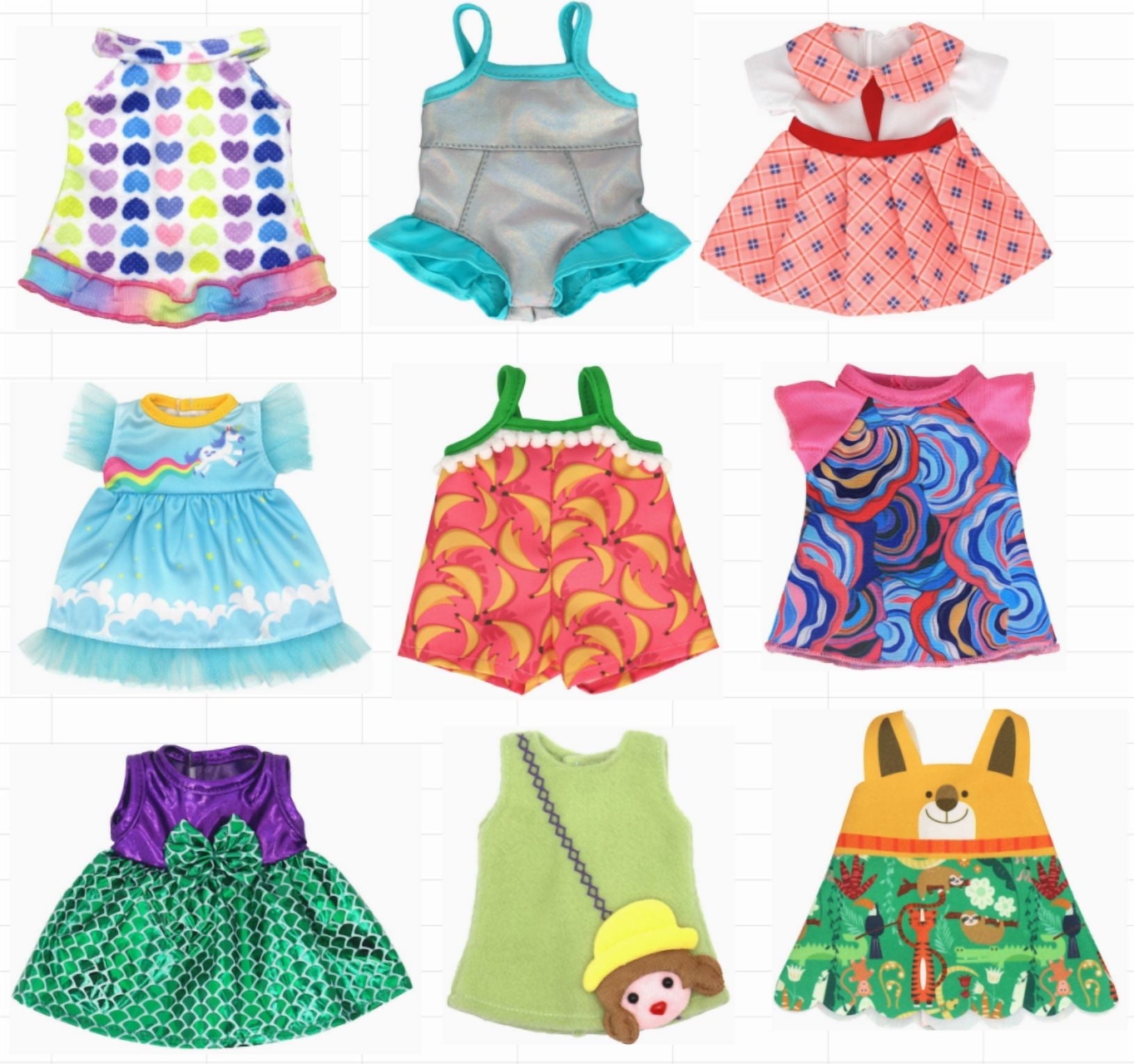 9 Sets Alive Baby Doll Clothes for 10-12 Inch Girl Dolls,12 Inch Baby Doll Clothing Dress Outfits Accessories Set,Best Gift for Kids(No Dolls)