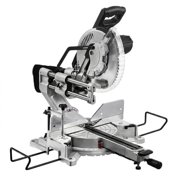 12-Inch Double Bevel Sliding Compound Miter Saw, 15 Amp Corded Miter Saw with LED Precision Alignment & 60T Blade for Wood and Laminates