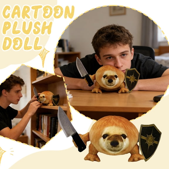 12 Inch Drog Meme Plush Toy Meme Collector Item What the Dog Doin My Knife and Shield Unique Gift for Teens