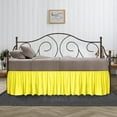 thumbnail image 1 of 12 Inch Drop Full Size Yellow Solid Day Bed Skirt Lightweight Ruffled Pattern Split Corner Premium Hotal Quality With Flexible Elastic & Fade Resistent, 1 of 4