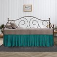 thumbnail image 1 of 12 Inch Drop Twin Size Teal Solid Day Bed Skirt Lightweight Ruffled Pattern Split Corner Premium Hotal Quality With Flexible Elastic & Fade Resistent, 1 of 4