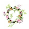 thumbnail image 1 of 12 inch Easter Wreath for Front Door, Adorable Wreath with Colorful Eggs, Artificial Flowers and Berries for Spring Home Indoor Outdoor Window Wall Decorations, 1 of 5