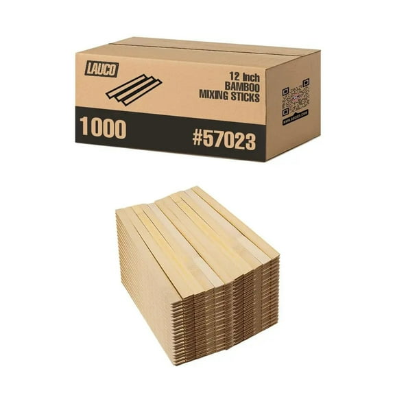 12" Inch Eco-friendly Grade Bamboo Paint Sticks - (Pack -1000 Sticks) Stirrers / Paddle to Mix Epoxy Resin or Paint (57023)