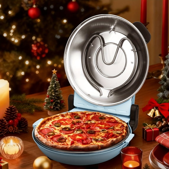 12 Inch Electric Indoor Pizza Oven & Grill, Countertop Compact Pizza Cooker with Recipe Included for Home Use, Graphite Gray