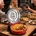 thumbnail image 1 of 12 Inch Electric Pizza Oven 1200W Pizza Maker with Cordierite Stone 5 Mode Temperature Control Viewing Window Red, 1 of 10