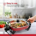 thumbnail image 1 of 12-Inch Electric Skillet with Adjustable Temp, PFOA-Free Non-Stick, Cool-Touch Handles - Red, 1 of 7