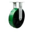 thumbnail image 1 of 12 Inch Extra Heavy Duty Green Poly on Cast Iron Wheel Rigid Top Plate Caster, 1 of 2