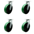 thumbnail image 1 of 12 Inch Extra Heavy Duty Green Poly on Cast Iron Wheel Swivel Caster Set of 4, 1 of 2