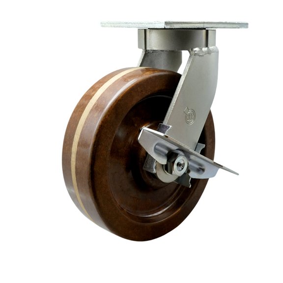 12 Inch Extra Heavy Duty High Temp Phenolic Wheel Swivel Caster with Brake SCC
