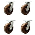 thumbnail image 1 of 12 Inch Extra Heavy Duty High Temp Phenolic Wheel Swivel Top Plate Caster Set 4, 1 of 2