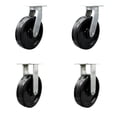 thumbnail image 1 of 12 Inch Extra Heavy Duty Phenolic Wheel Caster Set 2 Swivel 2 Rigid Set of 4 SCC, 1 of 2
