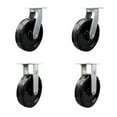 thumbnail image 1 of 12 Inch Extra Heavy Duty Phenolic Wheel Caster Set 2 Swivel Locks 2 Rigid SCC, 1 of 2