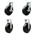 thumbnail image 1 of 12 Inch Extra Heavy Duty Phenolic Wheel Swivel Caster Set 2 Brakes 2 Rigid SCC, 1 of 2