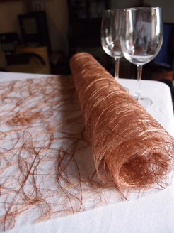 Burlap Fabrics Fiberweb Roll Rose Gold - 12 Inch Wide x 5 Yard Roll for Wedding and Party Decor