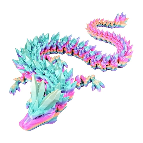 12 Inch Flexible 3D Printed Articulated Dragon With Realistic Eyes And Movable Joints Unique 3D Printed Animals Collection Piece For Stress Anxiety Adhd Relief And Home Decor