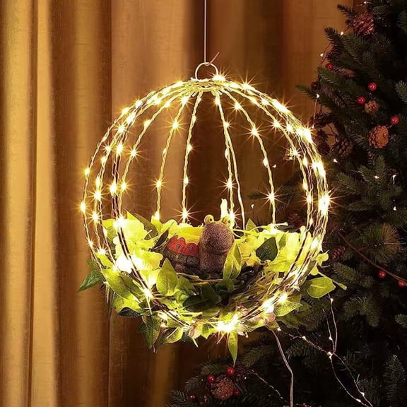 12 Inch Foldable LED Christmas Light Ball, Sphere Lights with Remote & Timer, Connectable Waterproof Holiday Decor (Cool Blue)