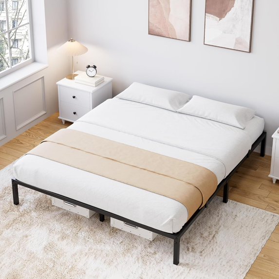 12 Inch Full Bed Frame No Box Spring Needed,Heavy Duty Metal Platform Bed Frame