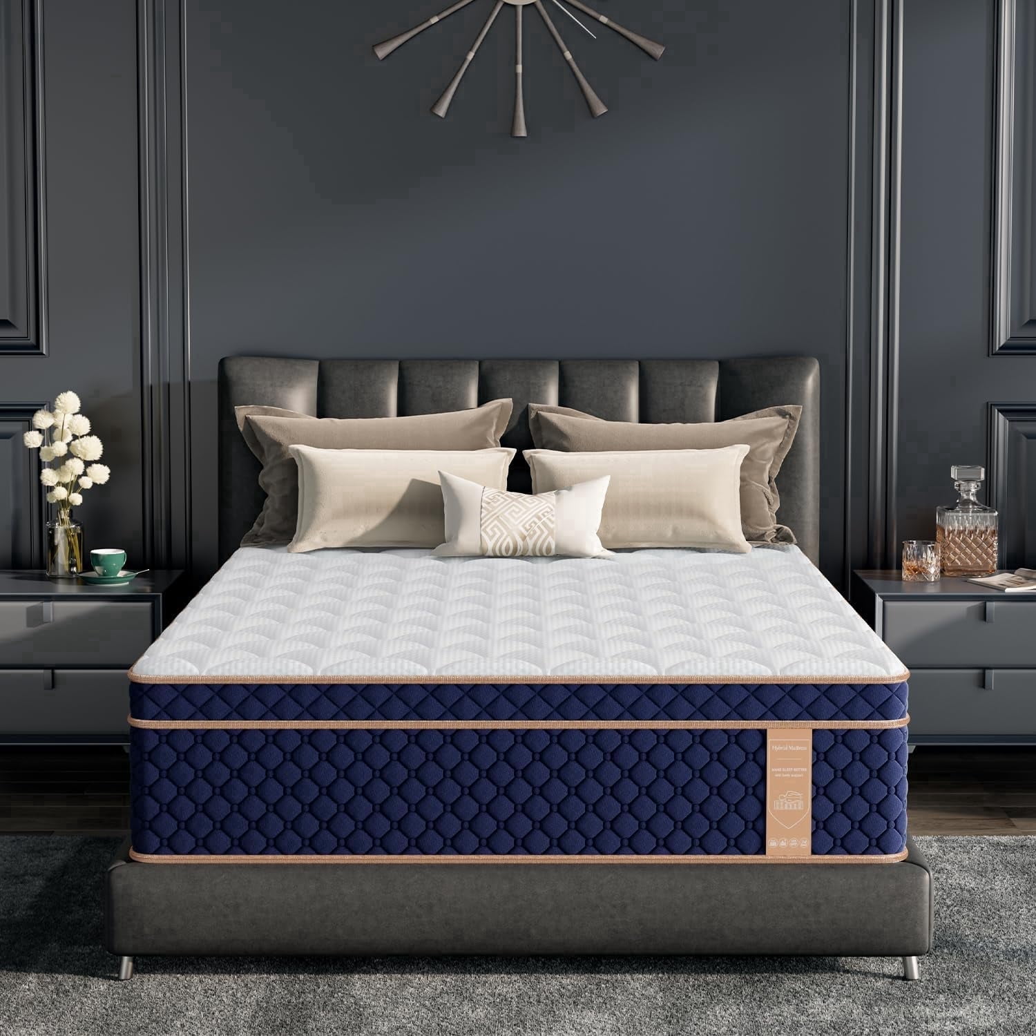 12 Inch Full Mattress, Hybrid Mattresses in a Box with Gel Memory Foam, Pressure Relief & Medium Firm with Strong Edge Support, CertiPUR-US Certified, Fiberglass-Free