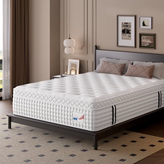 Sleepmax Revella 12" Full Firm Hybrid Mattress , Euro Top, 365 Nights Trial, Motion Isolation, Extra Lumbar Support