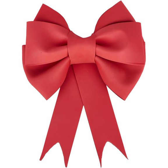 12 Inch Giant Christmas Giant Red Decoration Set Holiday Large Big EVA Xmas Tree Topper Wreath Wall Bowknot Kit with Hook Adhesive Red