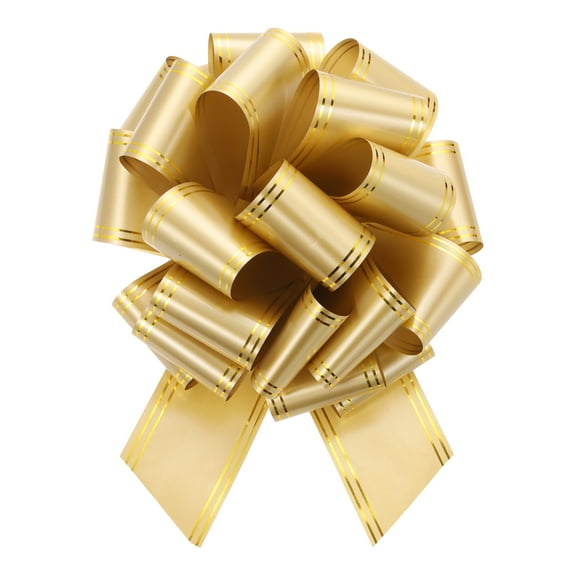 12 Inch Giant Large Pull Bow Big Metallic Car Bows Ribbon with Gold Edge for Wedding Presents Gift Wrapping Christmas, Gold