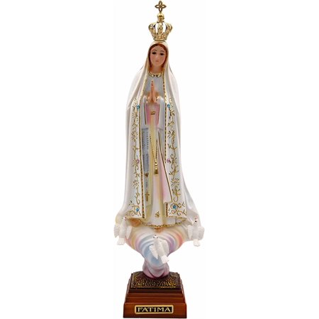 12 Inch Glass Eyes Our Lady of Fatima Statue Made in Portugal