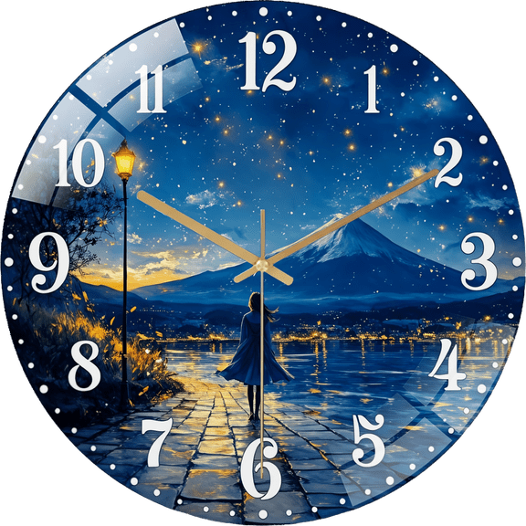 12 Inch   GlassWall Clock Abstract Colorful Mosaic Quartz Analog Clock for Farmhouse Office Living Halloween- New Year Gift, (Battery Not Included), 12×12inch(30×30cm)