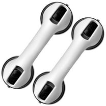 12 Inch Grab Bars for Bathtubs and Showers with Suction Cup,Auroras Removable Shower Grab Bars for Seniors,No Drilling Heavy Duty Shower Handle for Bathroom Safety,Handicap Grab Bars,Black (2 Pack)