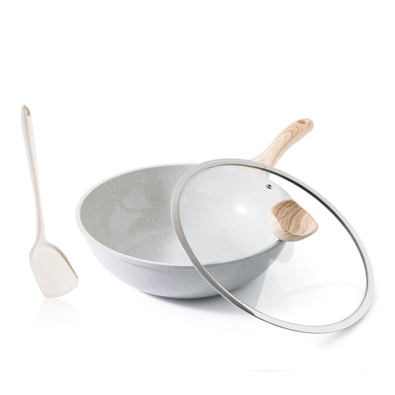 12 Inch Gray Nonstick Ceramic Wok Pan