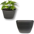 thumbnail image 1 of 12 Inch Gray Wall Planter, Self-Watering Concrete Hanging Planter for Indoor & Outdoor Use, Large Wall Planter with Self-Watering Grid, Ideal for Flowers, Vegetables & Herbs, UV Resistant, 1 of 8