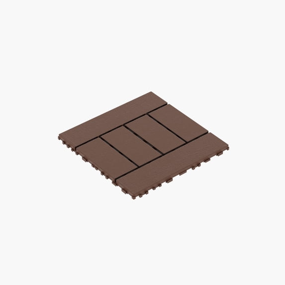 12 Inch H Style Interlocking Patio Deck Tiles 44pcs Red Brown PP Resin Plastic DIY Floor Tiles for Porch Poolside Balcony Backyard Garden